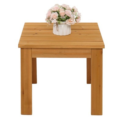 VisioGear Coffee Bistro Table, Outside End Table for Patio, Compact Side Table for Porch, Deck, Brown, 18"*18"*16"