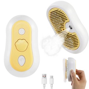 BABYYER 5 in 1 Cat Steam Brush - Anti-static & Low-noise Cat Brushes for Indoor Cats - Suitable for Long & Short-haired Variety of Pets - 1 of 4