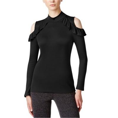 maison Jules Womens Cold-shoulder Knit Blouse