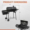 Karl Home Barrel Charcoal Grill with Offset Smoker and Warming Rack Outdoor BBQ Grill for Backyard Patio Parties - 3 of 4