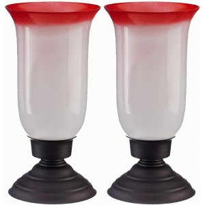 Livevie Roseberry Collection Hurricane Handmade Glass Votive Candle Holders for Weddings and Home Decor (Set of 2), Small - 1 of 4