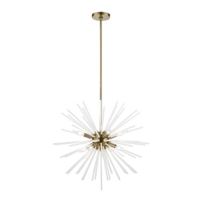 Livex Lighting Uptown 8 - Light Pendant in  Antique Brass
