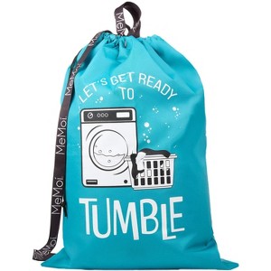 Memoi Lets Get Ready To Tumble Laundry Wash Bag with Shoulder Strap Teal One Size - 1 of 3