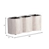 Sagebrook Home 10" Ceramic 3-cup Pen and Pencil Holder for Stylish Desktop Storage at Your Home or Office - 4 of 4