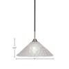Toltec Lighting Paramount 1 - Light Pendant in  Matte Black/Brushed Nickel with 16" Italian Bubble Shade - 2 of 2