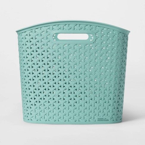 Essentials Woven-Look Plastic Storage Baskets