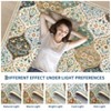 Washable Area Rug Floral Print Accent Carpet with Non-Slip Backing - 4 of 4