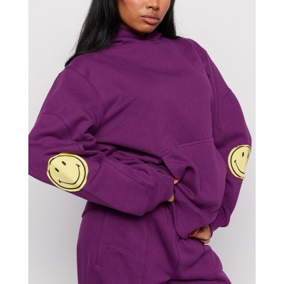 Samii Ryan | Smiley Oversized Hoodie , Purple , Medium , 3