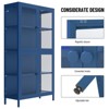 61inch Storage Cabinet with Double Glass Doors, Bookshelf Cabinet with 3-Tier Adjustable Shelves and Feet Cold-Rolled Steel Sideboard - 4 of 4