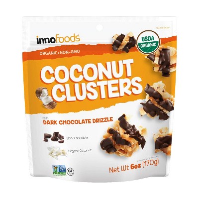Inno Foods Organic Coconut Clusters with Dark Chocolate Drizzle - 6oz