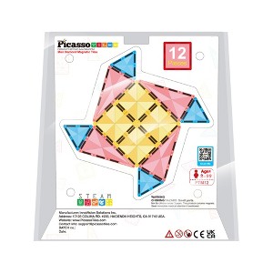PICASSO-TILES 12 PC Travel Size Magnetic Tiles, Building Blocks, STEM Toys for Kids 3+ - 1 of 4