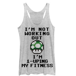 Women's Nintendo Mario 1-Uping Fitness Racerback Tank Top - 1 of 3