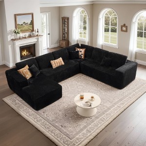 XIZZI Modular Sectional Sofa Couch, L/U-Shape Upholstered Couch, Modern Minimalist Couches for Living Room, Free Combination Deep Seat Corner Couch - 1 of 4