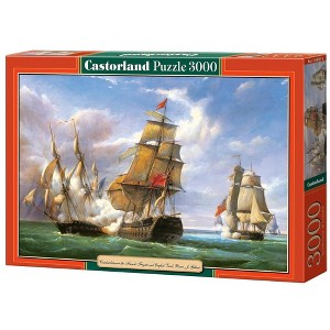 3000 Piece Jigsaw Puzzle, "Combat between the French and the English Vessels", Naval battle, Historical puzzles, Castorland C-300037-2 - 1 of 4