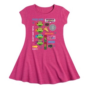 Girls' - Teenage Mutant Ninja Turtles - Icon Cluster Fit & Flair Cap Sleeve Dress - 1 of 2