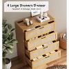 4 Drawer Dresser for Bedroom, Rattan Chest of Dressers with Metal Handle - 4 of 4