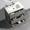 FAMYYT 30 in. Single Sink Freestanding Gray Bath Vanity with White Engineered Stone Top (Assembled), 3 Predrilled Faucet Holes - 2 of 4