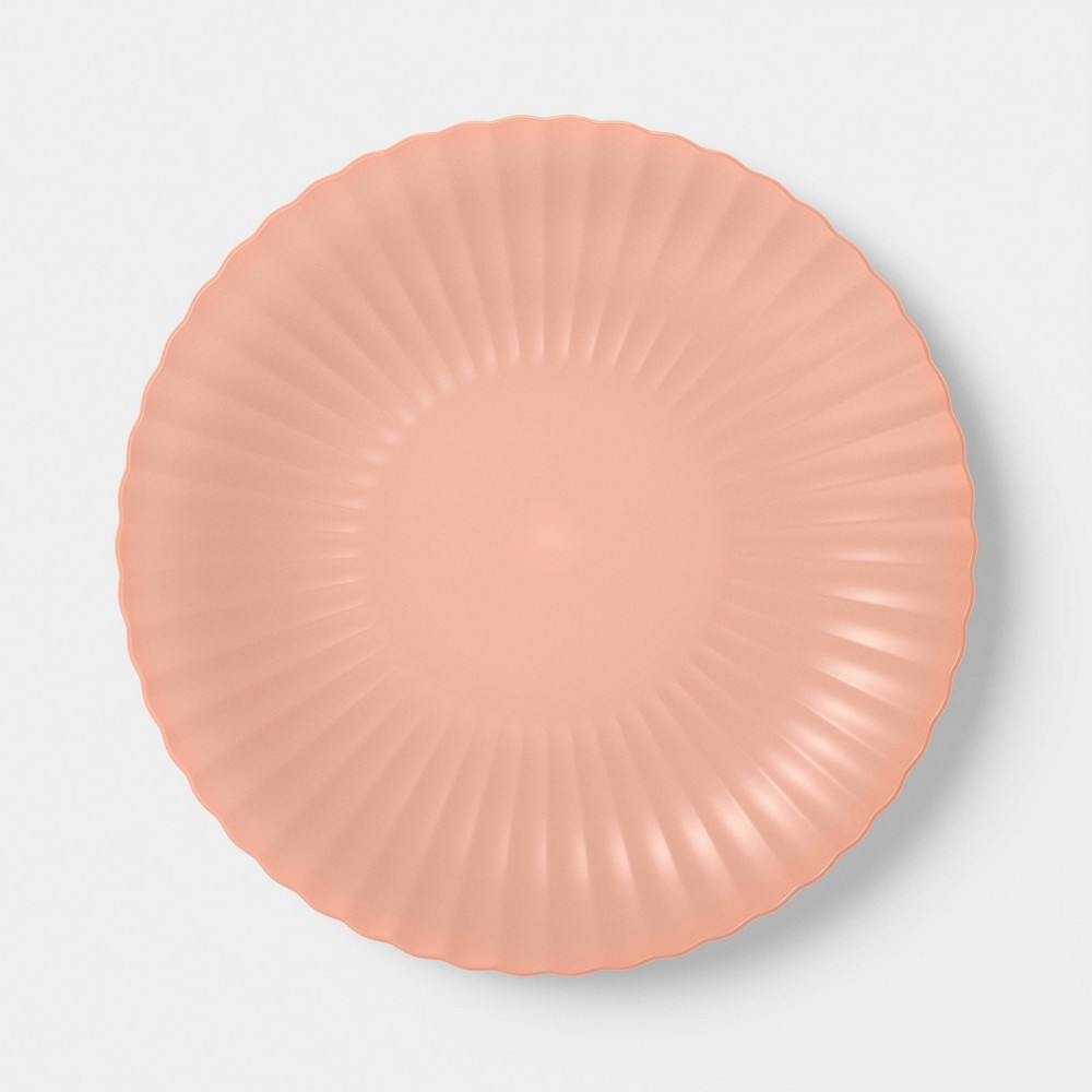 0.78" PolyPro Fluted Transparent Dinner Plate Coral Pink - Room Essentials™