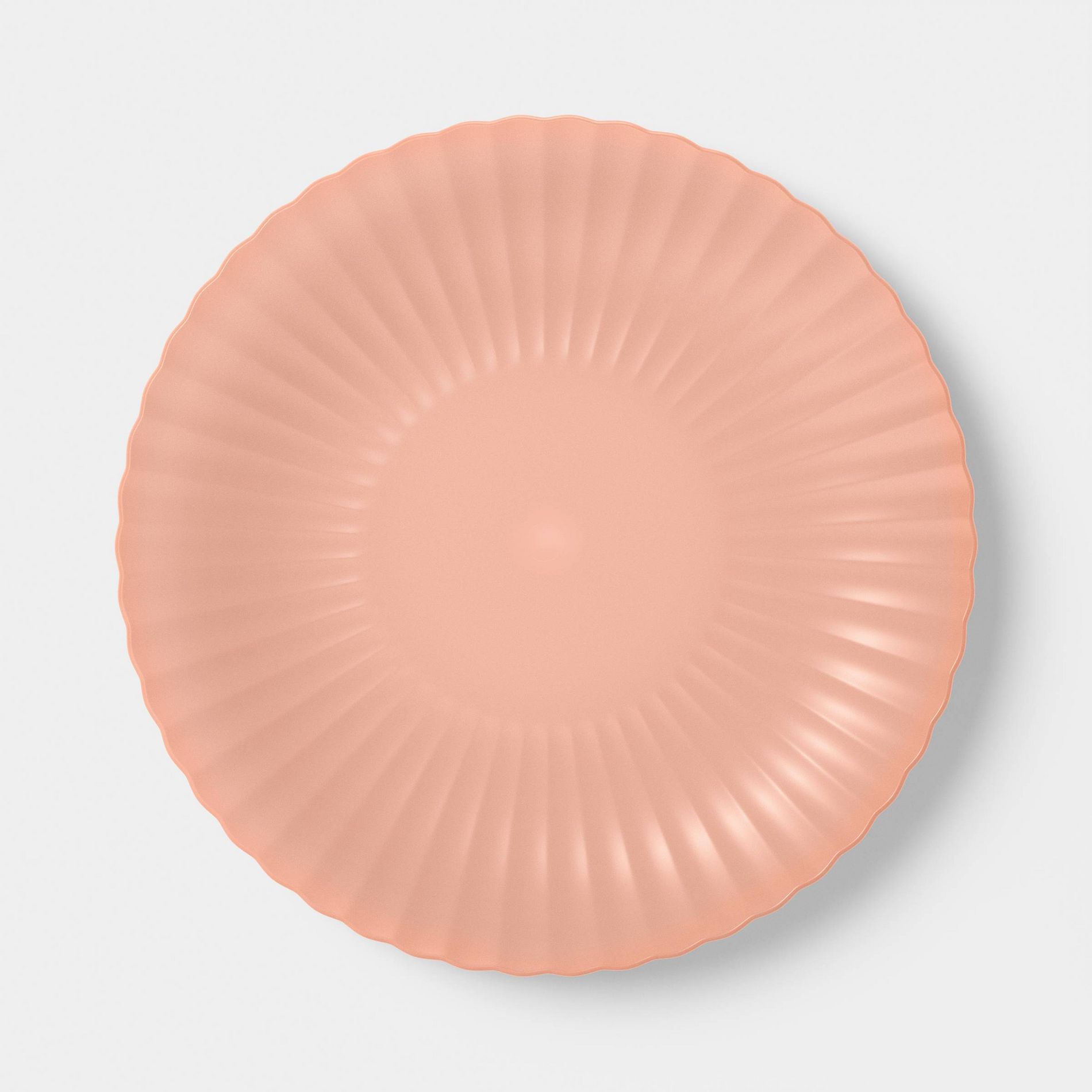 0.78" PolyPro Fluted Transparent Dinner Plate Coral Pink - Room Essentials™
