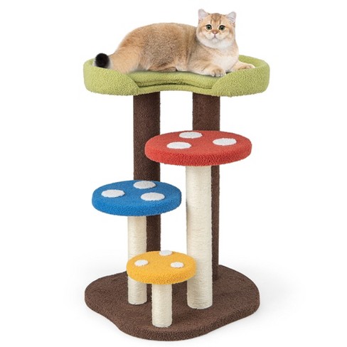 Tangkula Cat Tree Mushroom Unique Multi level Cute Cat Tower W Scratching Post Indoor Target