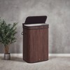 19-Gallons Laundry Hamper with Lid, Bamboo Laundry Basket, Removable Machine Washable Laundry Basket Chestnut Brown - 2 of 4