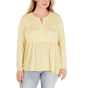 Style & Co. Womens Lace Bodice Baby Doll Blouse - 1 of 1