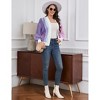 Women's Color Block Knit Cardigan Casual Open Front Long Sleeve Sweater - 4 of 4