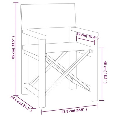 Solid Teak Wood Gray Fabric Foldable Outdoor Director's Chairs Set