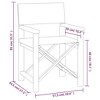 vidaXL Director's Chairs 2 pcs Set - Solid Teak Wood Outdoor Furniture - Lightweight - 4 of 4