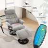 Chenille Recliner Chair with Ottoman, Massage & Heat, 360° Swivel, Adjustable Backrest, Remote Control, for Living Room or Office-Cuddlewood - 3 of 4