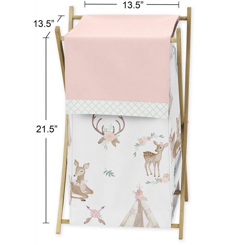 Sweet Jojo Designs Girl Laundry Hamper  White Taupe and Pink, 5 of 7