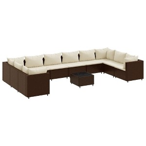 vidaXL Patio Lounge Set Brown, Cream White - 1 of 4