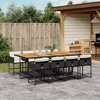 vidaXL Garden Dining Set Black and brown with cream white cushions - 2 of 4