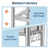 Stainless Steel Utility Sink with Faucet, Freestanding Single Bowl Commercial Sink with Adjustable Legs, Storage Shelf, Hooks & Hot Cold Water Pipes - 4 of 4