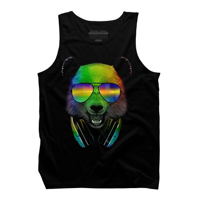 Men's Design By Humans DJ Panda By clingcling Tank Top