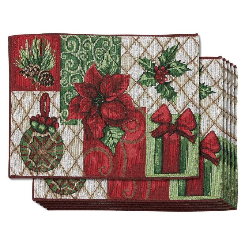 Juvale Cloth Christmas Table Placemats, Set of 6 Holiday Placemats for Xmas Decorations, 13 x 18.5 In, 1 of 5