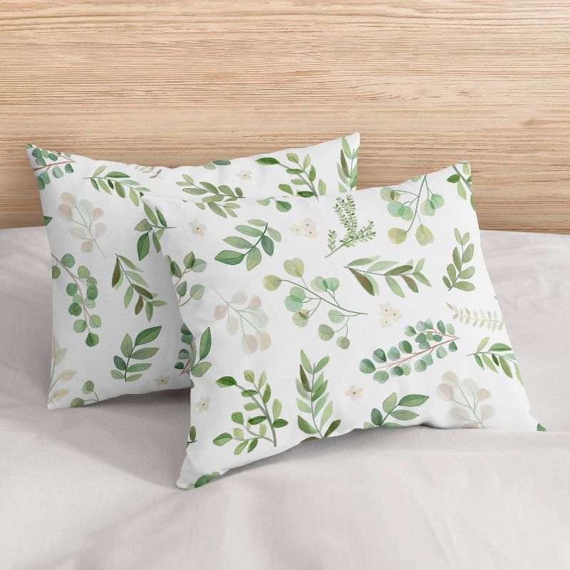 3pc Botanical Leaf Full/Queen Kids&#39; Comforter Bedding Set Green and White - Sweet Jojo Designs, 5 of 8