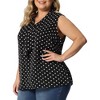 Agnes Orinda Women's Plus Size Elegant Formal Polka Dots Sleeveless Tie Neck Tank Top - 2 of 4
