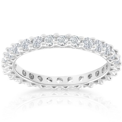 Pompeii3 1 Ct TDW Diamond Eternity Wedding Ring 10k White Gold