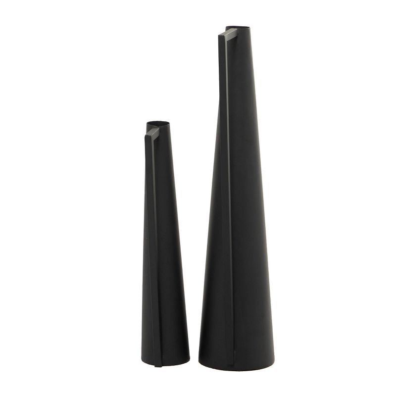 Set of 2 Metal Slim Vase with Handles Black &#8211; CosmoLiving by Cosmopolitan, 5 of 7