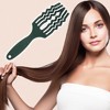 Unique Bargains Tangle Hair Brush Paddle Detangler for All Hair Types Black - 2 of 4