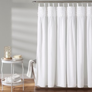 Lush Decor Solid Shower Curtain White