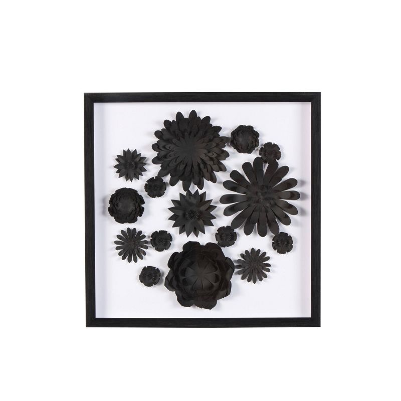Olivia &#38; May 20&#34;x20&#34; Paper Floral Cluster Shadow Box with Varying Shapes and Sizes, 1 of 7