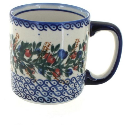 Blue Rose Polish Pottery Berry Coffee Mug