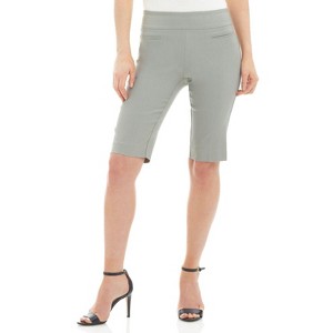 Rekucci Women's Ease into Comfort Pull-On Modern City Shorts – Chic Office to Casual Style with Wide Waistband - 1 of 4