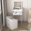 MAYEERTY Small White Vanity Desk with Mirror & Chair, Makeup Table with Drawers, Space-Saving Dressing Set for Girls Bedroom/Living Room - 2 of 4
