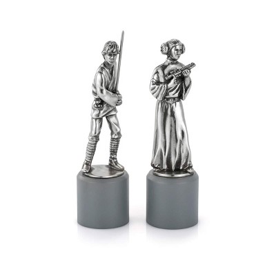 Royal Selangor Hand Finished Star Wars Collection Pewter Luke & Leia King & Queen Chess Piece Pair Gift