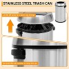 Acekool 17-Gallon Open Trash Can - Stainless Steel with Touchless Design - 4 of 4