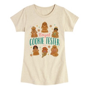 Girls' - Disney Princess - Royal Cookie Tester Fitted Short Sleeve Graphic T-Shirt - 1 of 3
