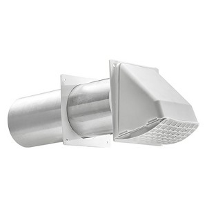 Lambro® 4-In. White Plastic Preferred Hood Vent with Tail Pipe and Removable Screen - 1 of 4